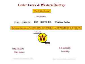 Cedar Creek & Western