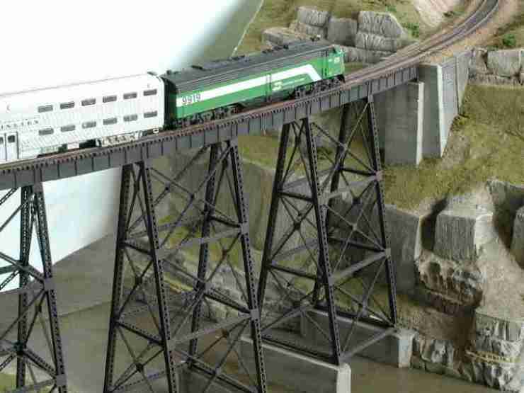 commuter over steel trestle